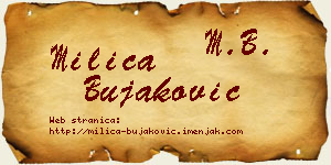 Milica Bujaković vizit kartica